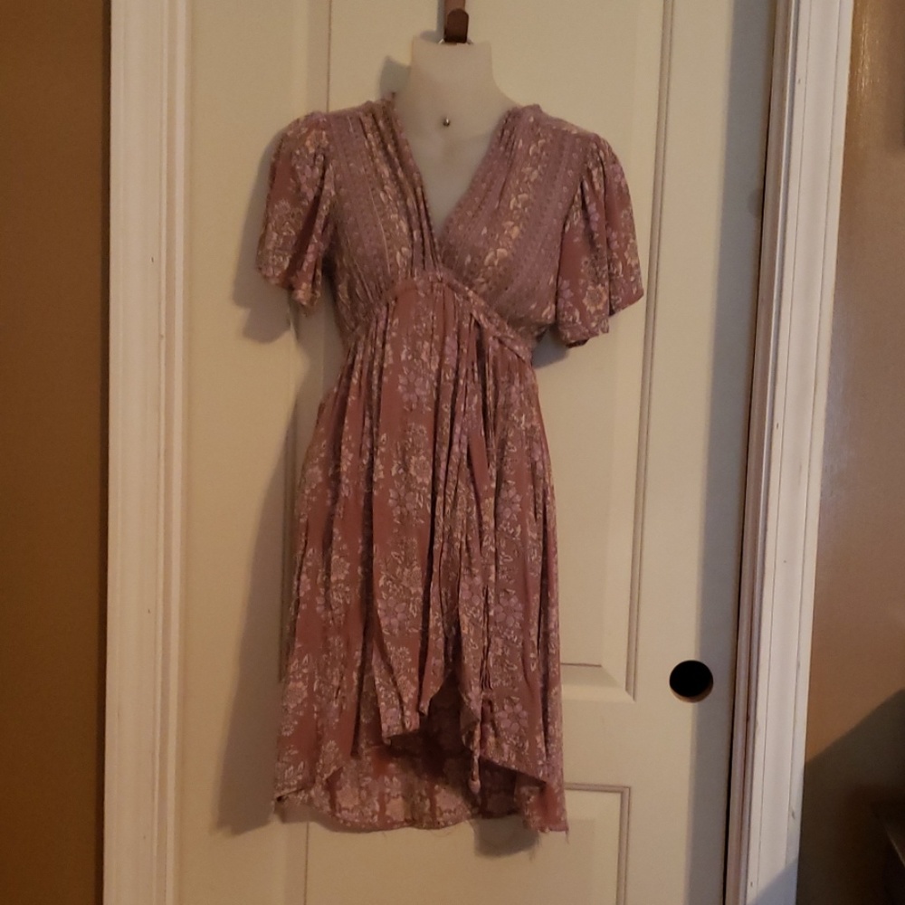 blue rain flower dress